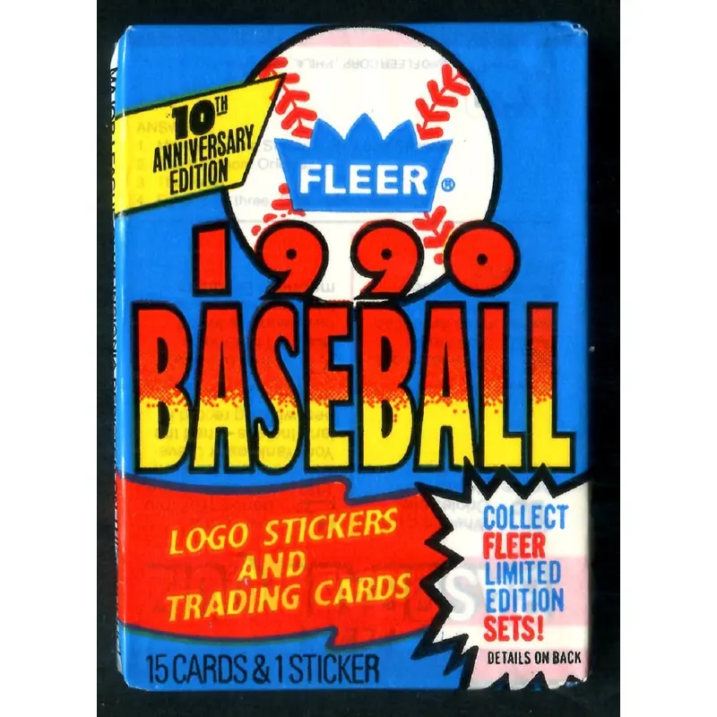 1990 Fleer Baseball Unopened Wax Pack (15)