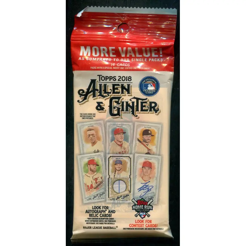 2018 Topps Allen & Ginter Baseball Unopened Value Hanger Pack (14)