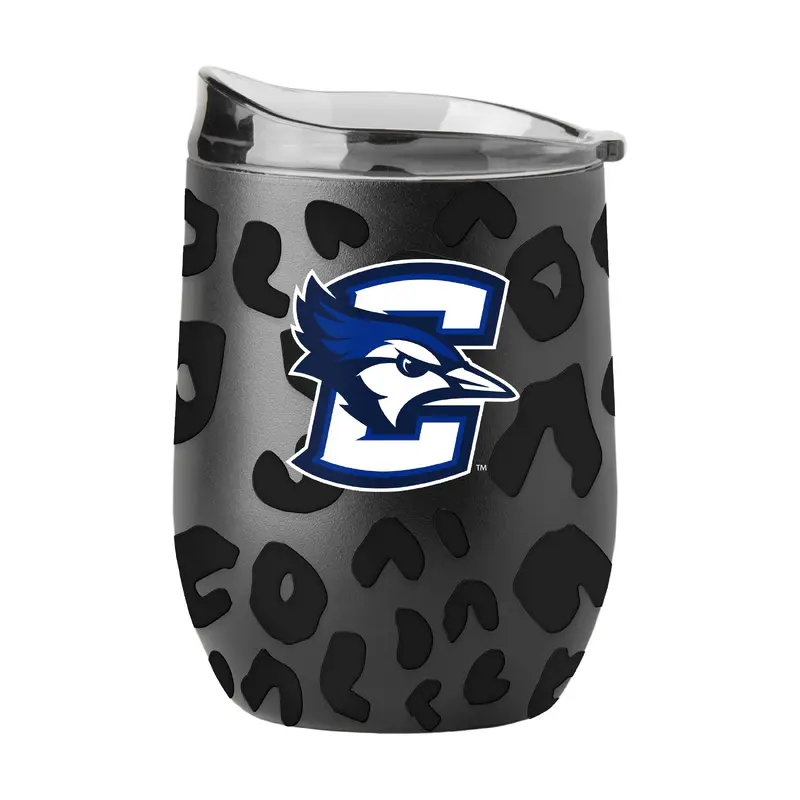Creighton Leopard 16oz Black Powdercoat Curved Beverage
