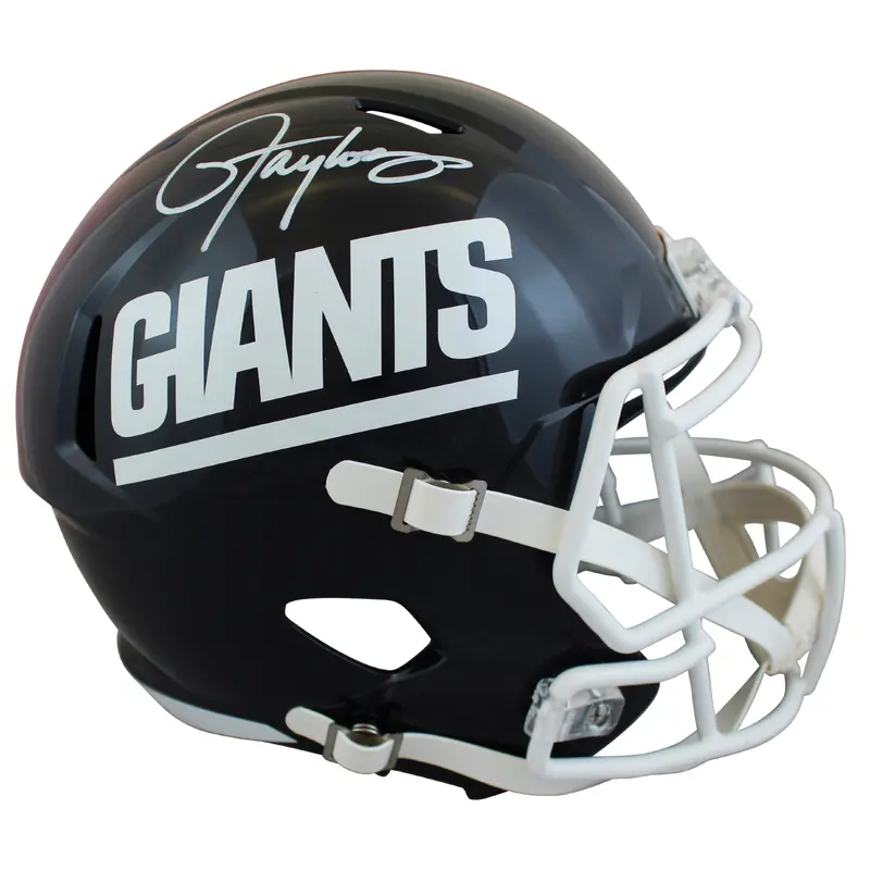 Giants Lawrence Taylor Signed 81-99 TB Full Size Speed Rep Helmet BAS Witnessed