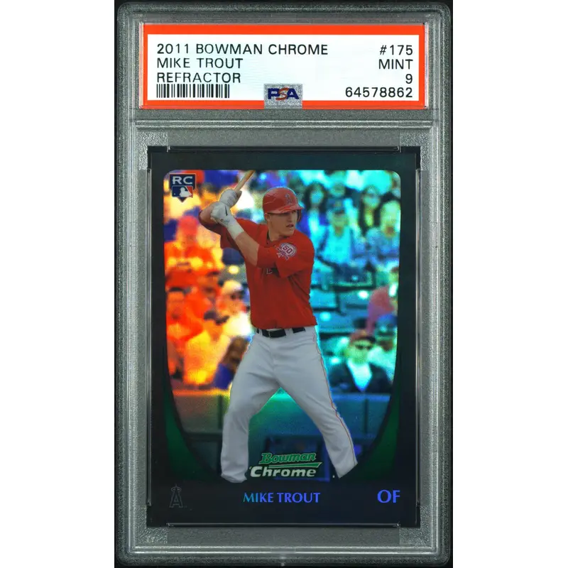 Mike Trout 2011 BOwman Chrome #175 Rookie Refractor PSA 9 Mint 8862