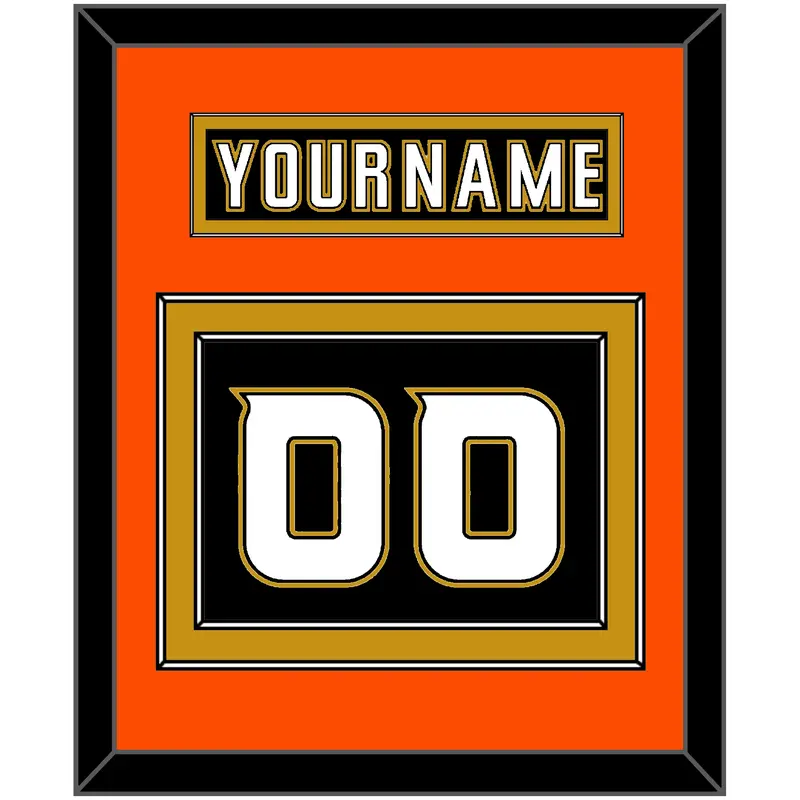 Anaheim Nameplate & Number (Back) - Home Black (2006-2014) - Double Mat 5