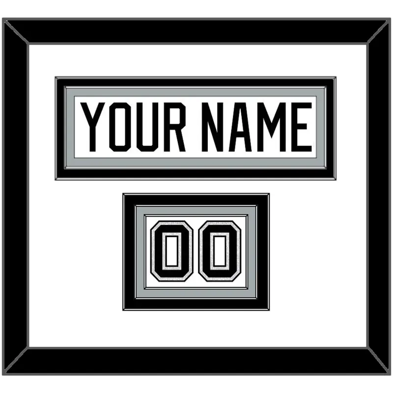Los Angeles Nameplate & Number (Shoulder) - Road White - Triple Mat 1