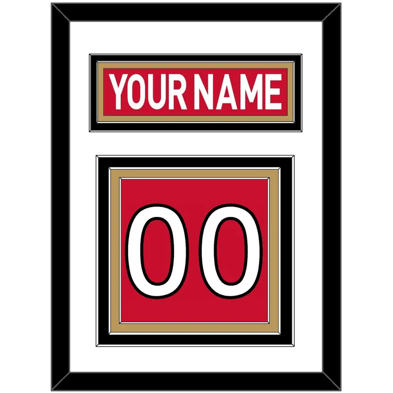 Ottawa Nameplate & Number (Back) - Home Red (2007-2017) - Triple Mat 1