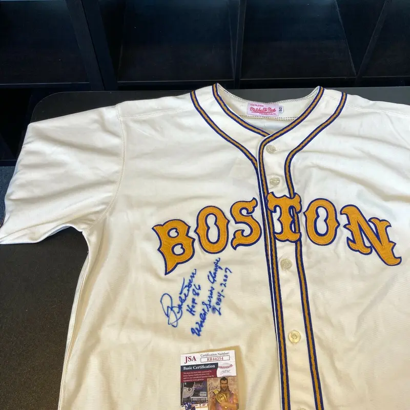 Bobby Doerr HOF World Series Signed Inscribed Boston Red Sox Jersey JSA COA