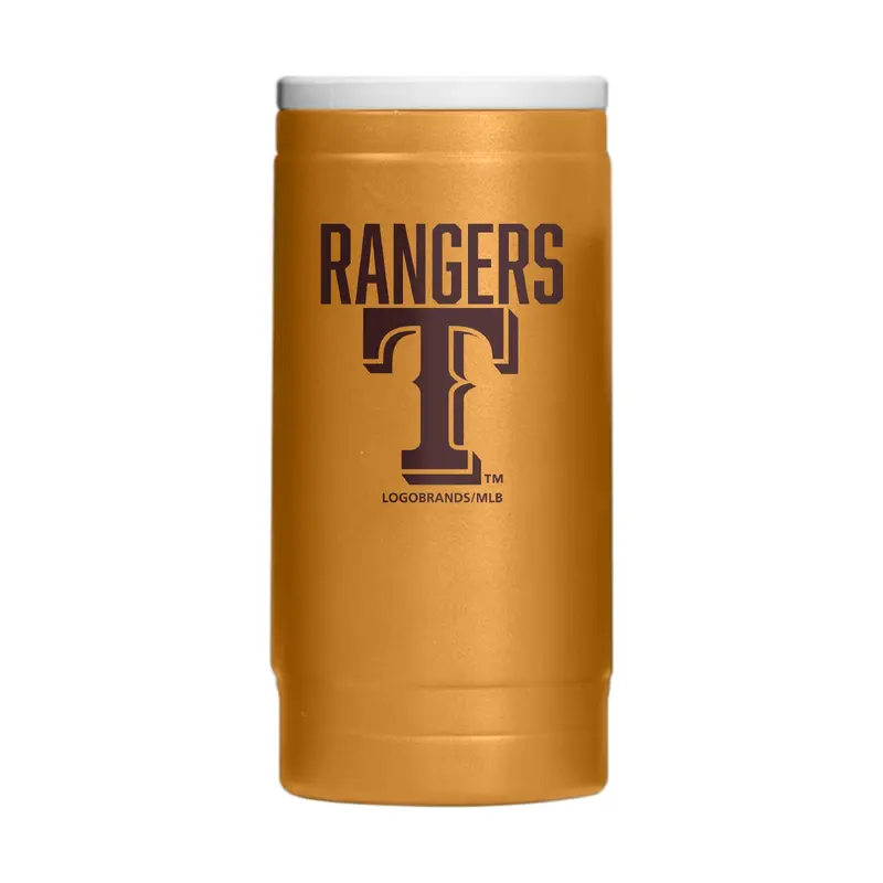 Texas Rangers Huddle Powder Coat Slim Can Coolie