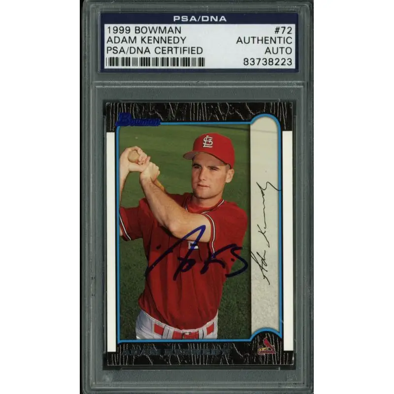 Cardinals Adam Kennedy Authentic Signed Card 1999 Bowman Rc #72 PSA/DNA Slabbed