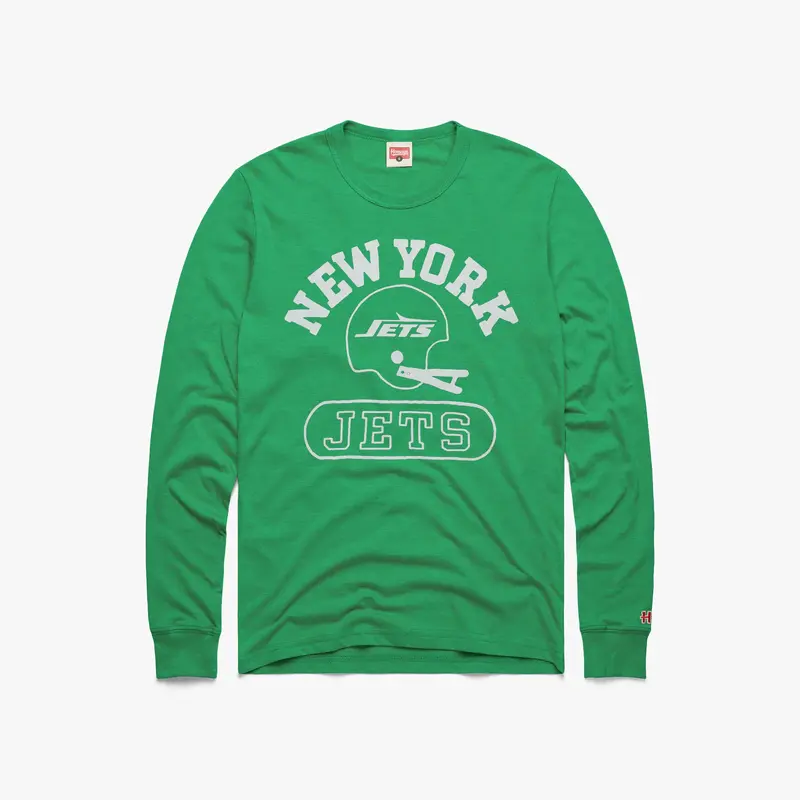 New York Jets Throwback Helmet Long Sleeve Tee