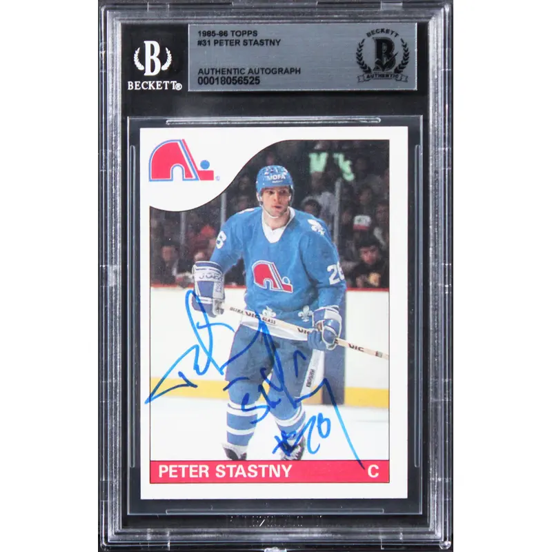 Nordiques Peter Stastny Authentic Signed 1985 Topps #31 Card BAS Slabbed