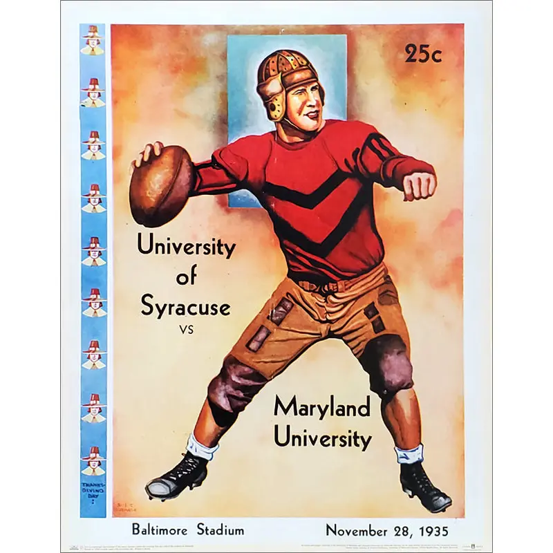 Maryland Football 1935 Vintage Program Cover Poster Reproduction - Asgard Press