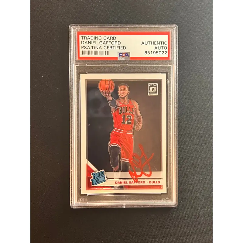 2019-20 Panini Optic #153 Daniel Gafford Signed Card AUTO PSA Slabbed RC Bulls