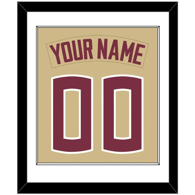 Florida State Baseball Nameplate & Number (Back) Combined - Alternate Gold - Single Mat 1