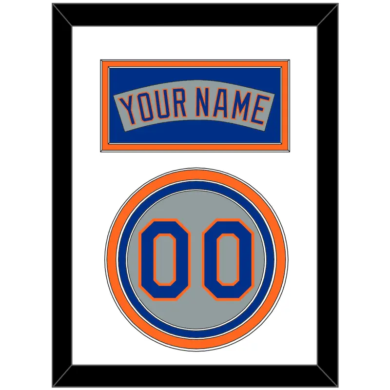 New York Nameplate & Number - Road Gray (1982-1986) - Triple Mat 1
