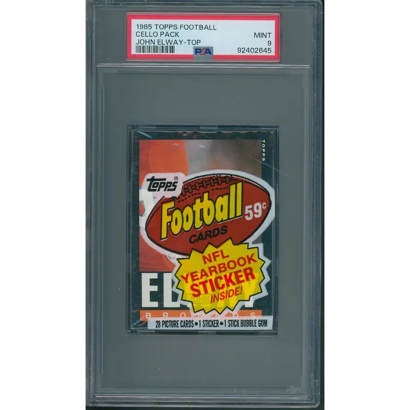 1985 Topps Football Unopened Cello Pack PSA 9 Elway Top *2645