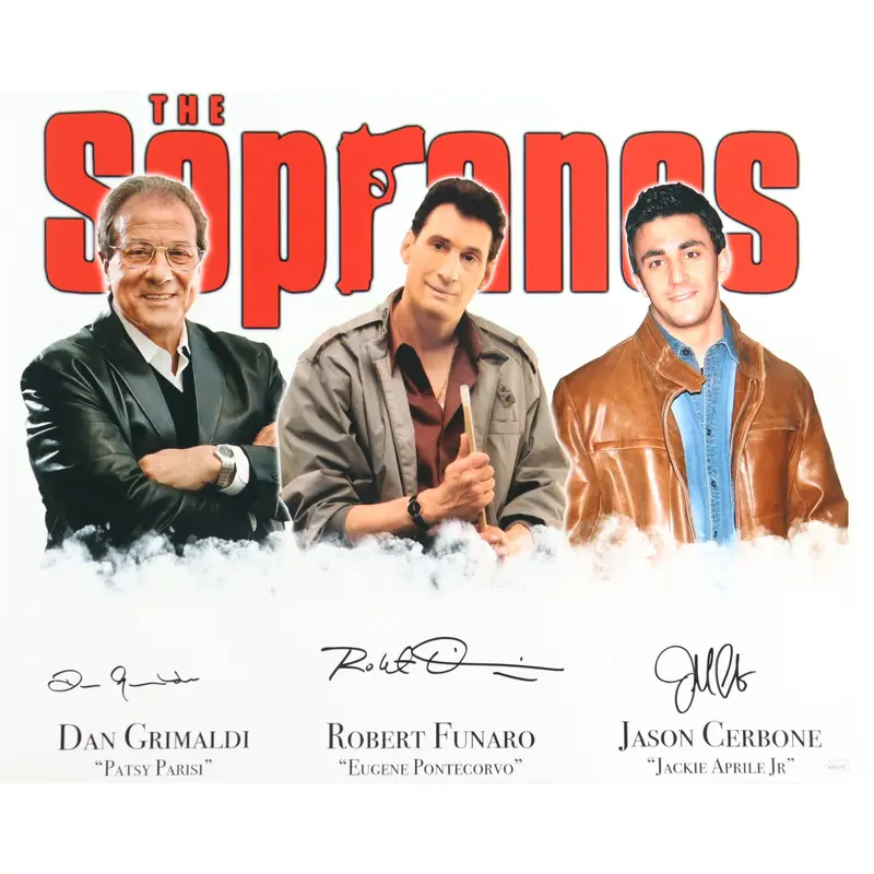 Dan Grimaldi, Robert Funaro & Jason Cerbone Signed "The Sopranos" 16x20 Framed Photo (JSA)