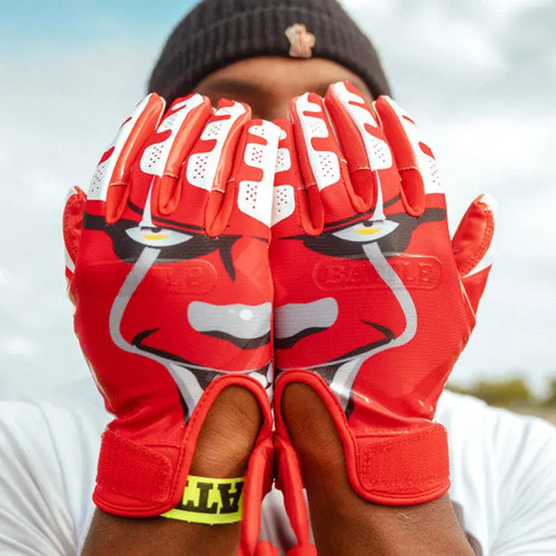 New Battle Clown Cloaked Football Receiver Gloves Youth Size Large