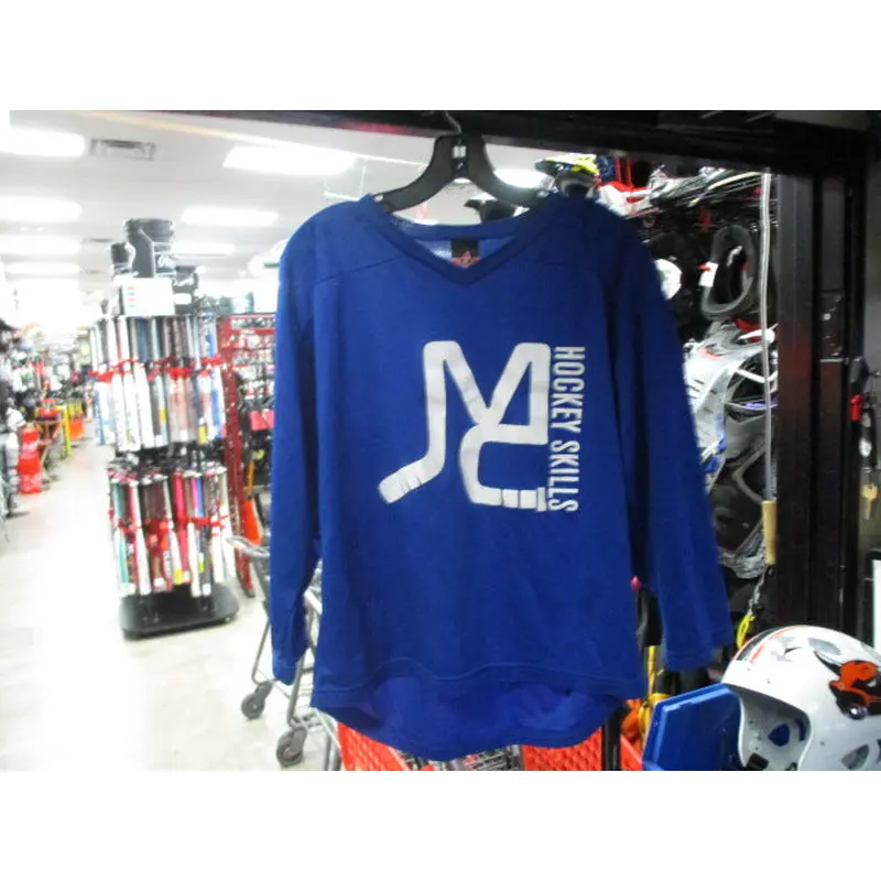 Used Alleson JMC Blue Hockey Jersey Size Youth XL