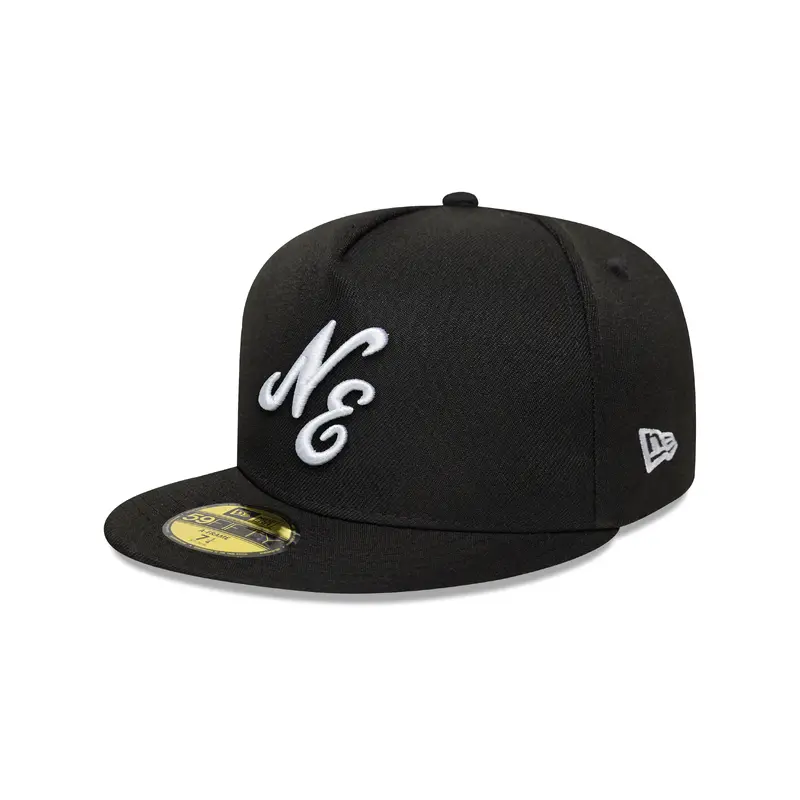 New Era - 59FIFTY Fitted A-Frame Cap - NE SCRIPT - Precurved - Black