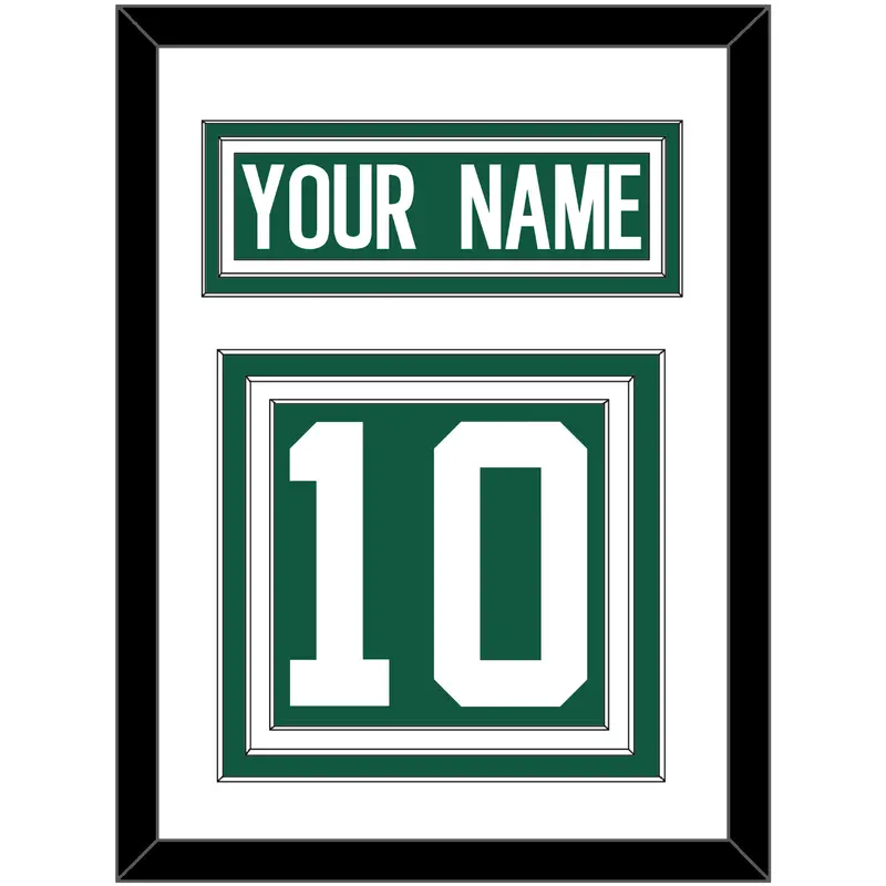 New York Nameplate & Number (Back) - Home Green - Triple Mat 1