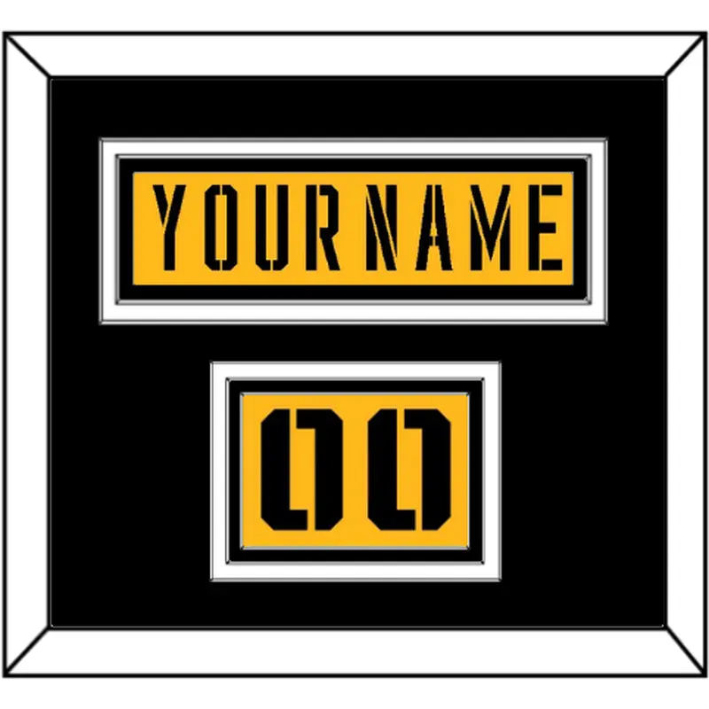 Pittsburgh Nameplate & Number (Shoulder) - 2017 Stadium Series Gold - Triple Mat 3