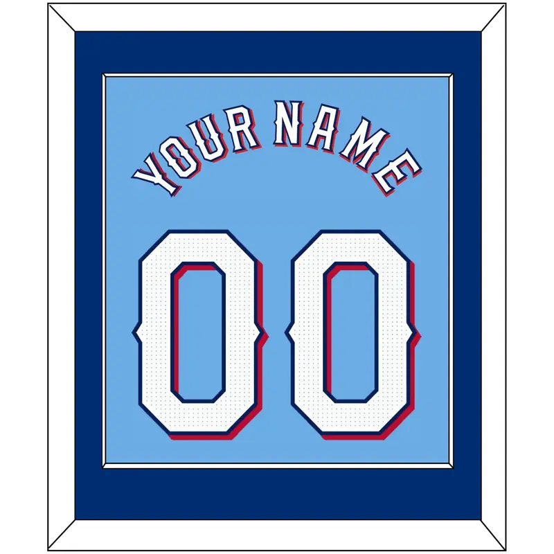 Texas Name & Number - Alternate Powder Blue - Single Mat 2