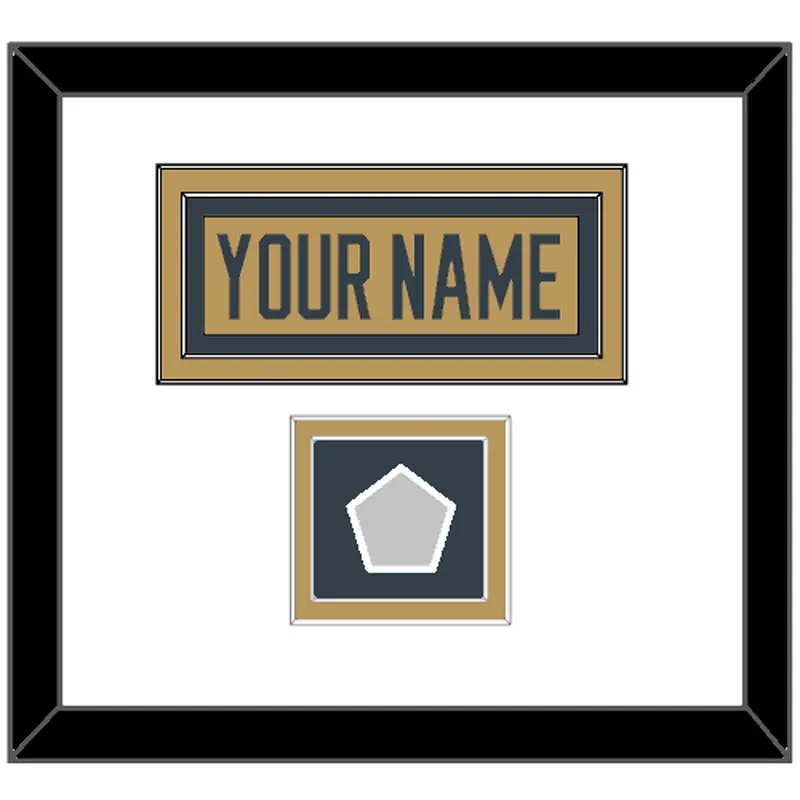 Vegas Nameplate & 2023 Stanley Cup Finals Patch - Alternate Gold - Double Mat 1