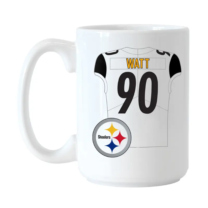Pittsburgh Steelers TJ Watt Jersey 15oz Sublimated Mug
