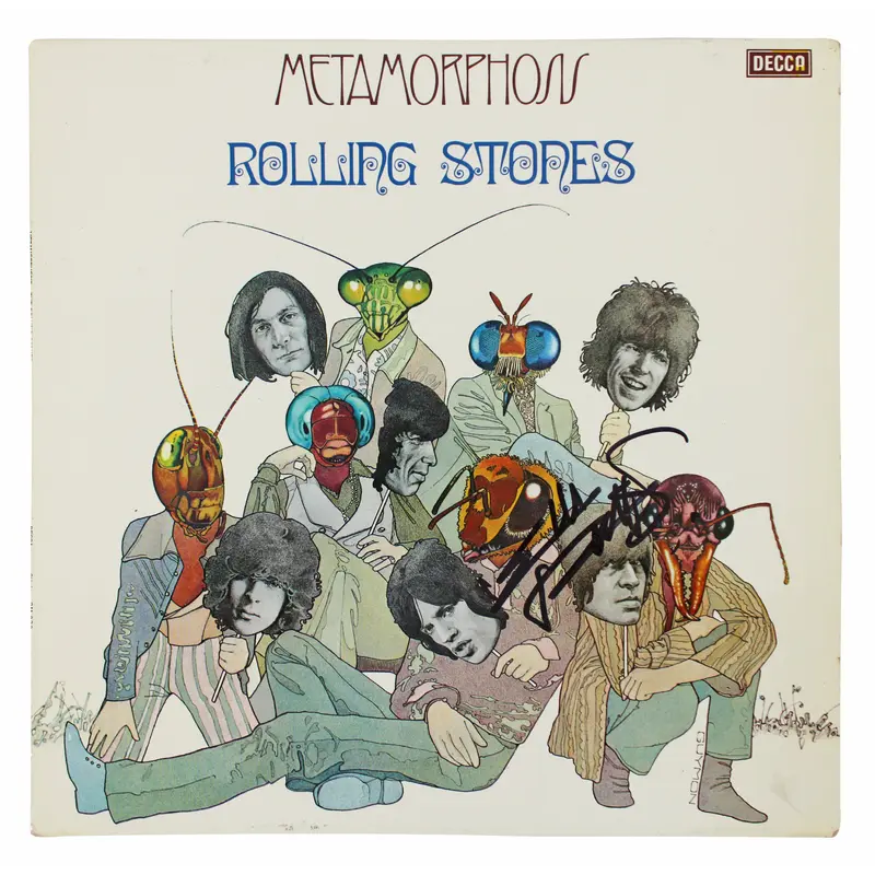 Keith Richards The Rolling Stones Signed Metamorphosis Album Cover BAS #A00798