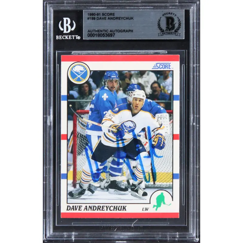Sabres Dave Andreychuk Authentic Signed 1990 Score #189 Card BAS Slabbed