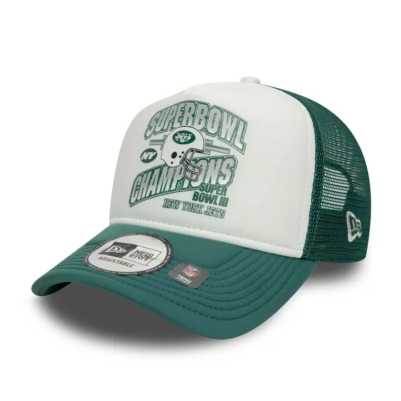 New York Jets Super Bowl Green 9FORTY A-Frame Trucker Adjustable Cap