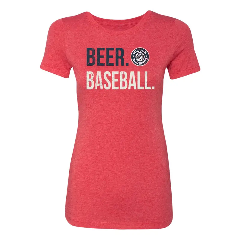 Wilson Warbirds 108 Stitches Beer. Baseball. Women's Tee