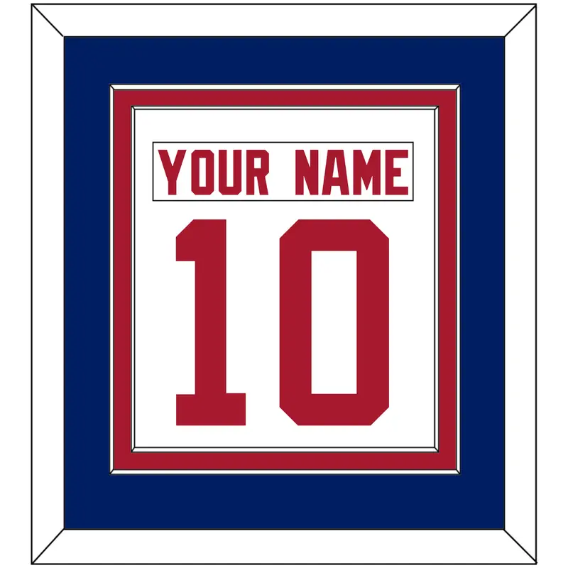 New York Nameplate & Number (Back) Combined - Road White - Double Mat 2