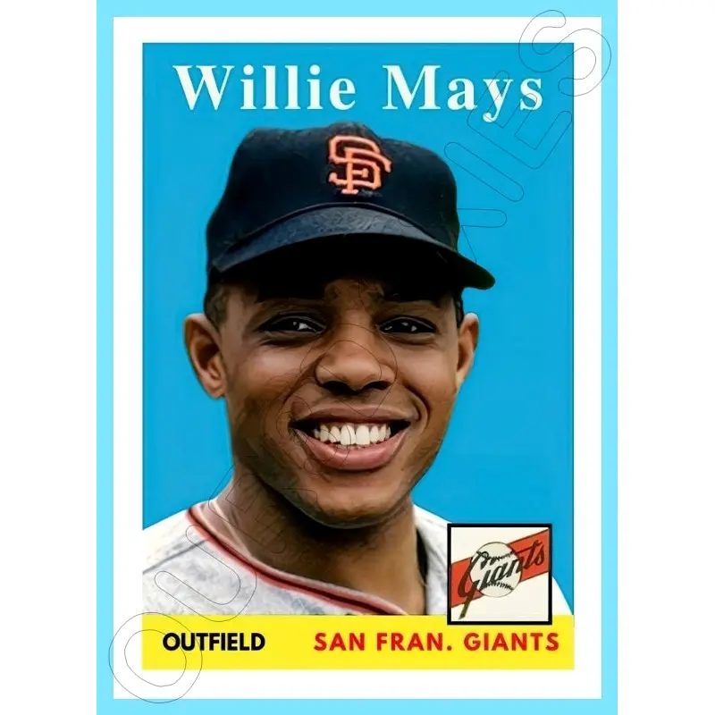 Willie Mays 1958 Topps Custom Card - 4136