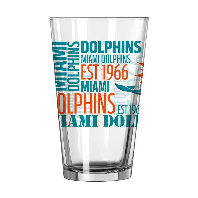 Miami Dolphins 16oz Spirit Pint Glass