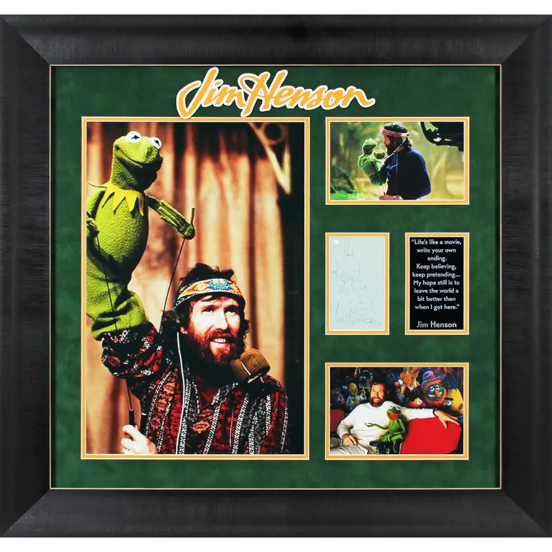 Jim Henson The Muppets "Hi Kermit The Frog" Signed Framed Display BAS #AC33414