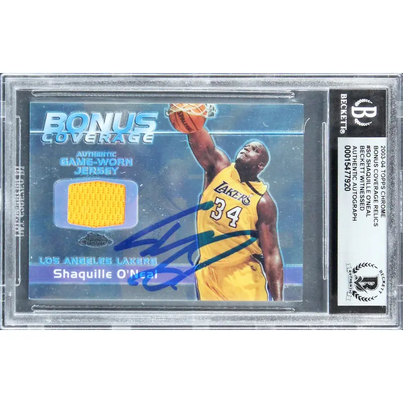 Shaquille O'Neal Signed 2003 Topps Chrome BC Relics #SO Card Auto 10 BAS Slabbed