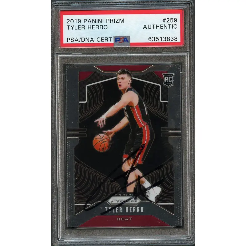 2019-20 Panini Prizm #259 Tyler Herro Signed Card AUTO PSA Slabbed Heat RC