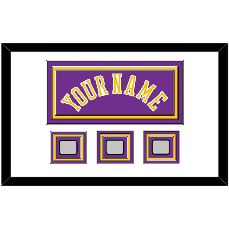 Los Angeles Name & 3 Trophy Patches - Road Purple (1978-1997) - Triple Mat 1