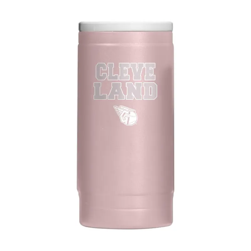 Cleveland Guardians Stencil Powder Coat Slim Can Coolie