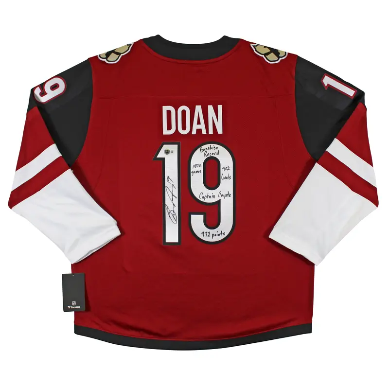 Coyotes Shane Doan "5x Insc" Signed Maroon Fanatics Breakaway Jersey BAS Witness