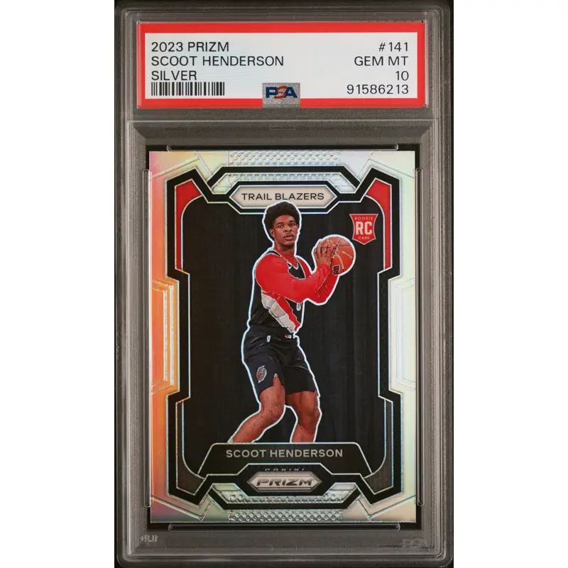 Scoot Henderson 2023 Panini Prizm Rookie #141 Silver Prizm PSA 10 Gem Mint