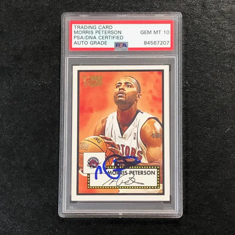 2005-06 Topps 1952 Style #4 Morris Peterson Signed Card AUTO 10 PSA Slabbed Raptors