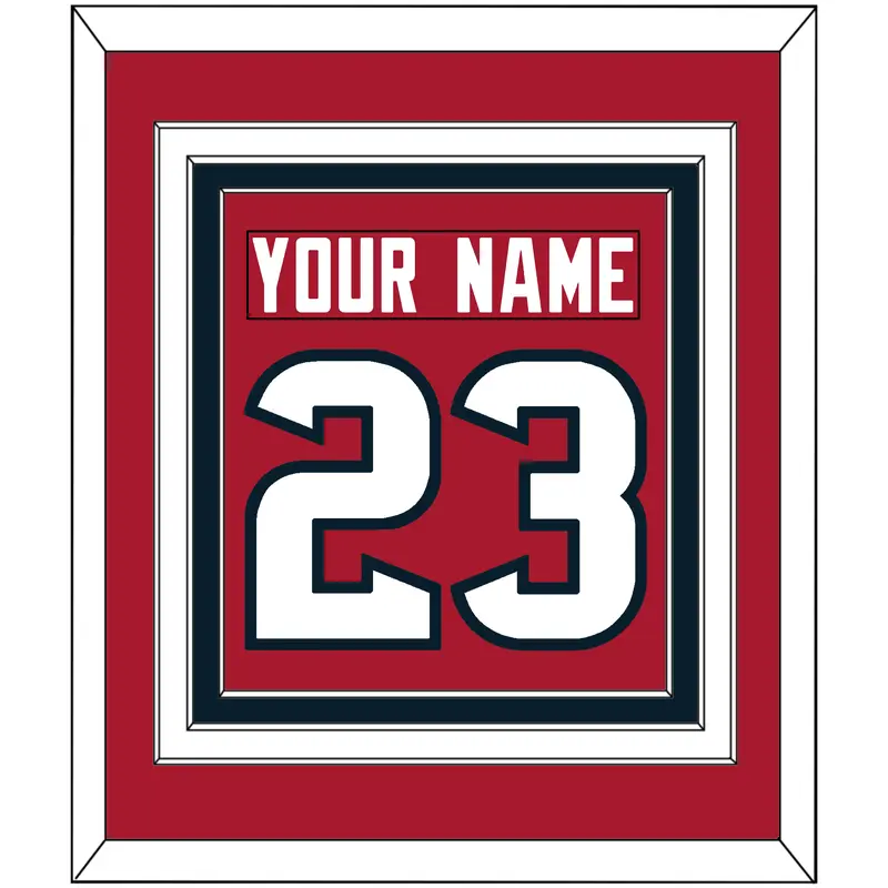 Houston Nameplate & Number (Back) Combined - Alternate Red (2003-2023) - Triple Mat 2