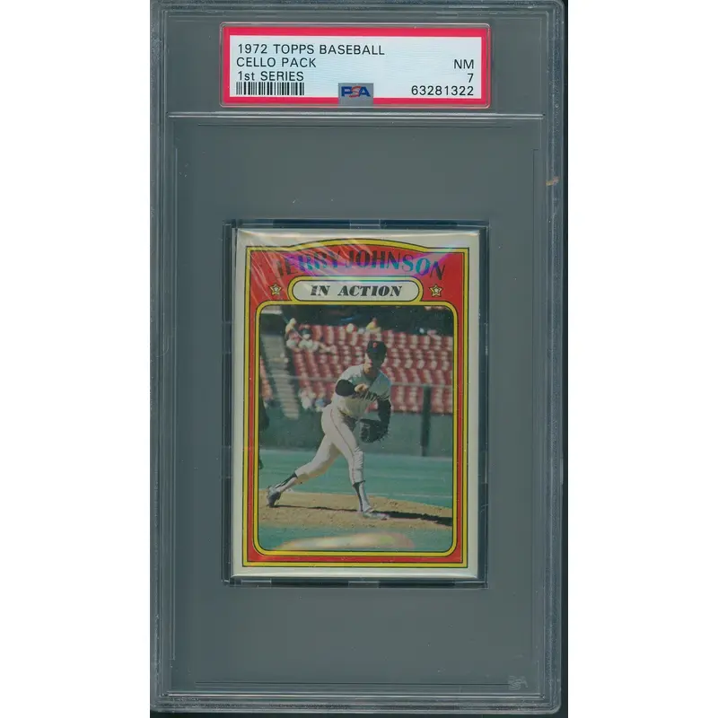1972 Topps Baseball Unopened 1st Series Cello Pack PSA 7