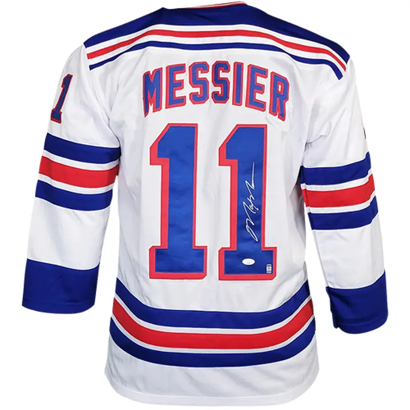 Mark Messier Autographed New York (White #11) Custom Jersey - JSA