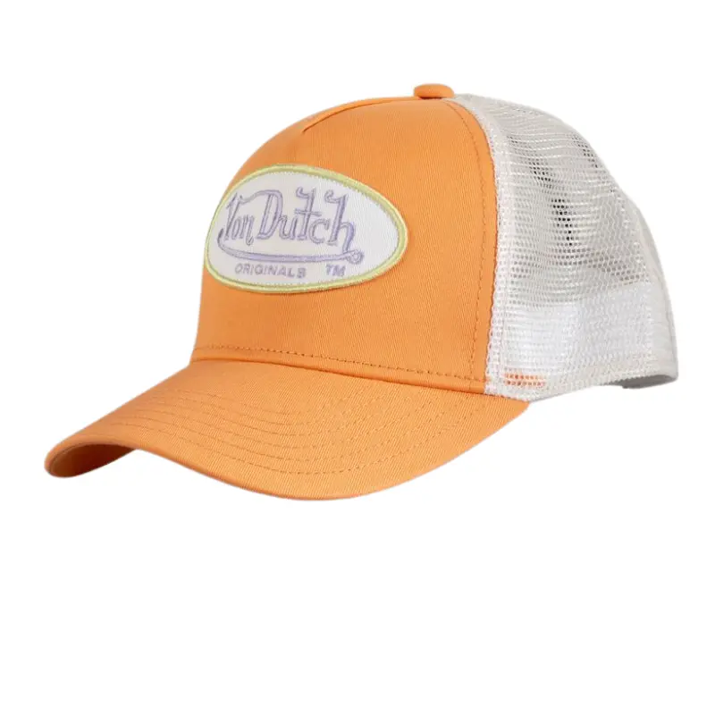 Von Dutch Boston Trucker Cap - Peach/White