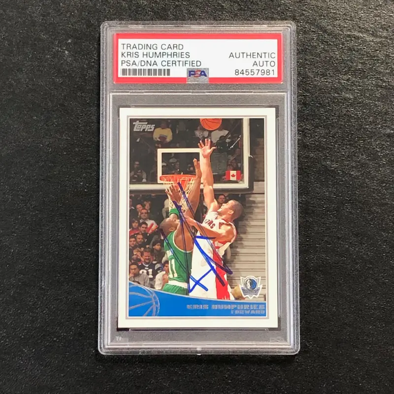 2009-10 Topps Basketball #292 Kris Humphries Signed Card AUTO PSA Slabbed Mavericks