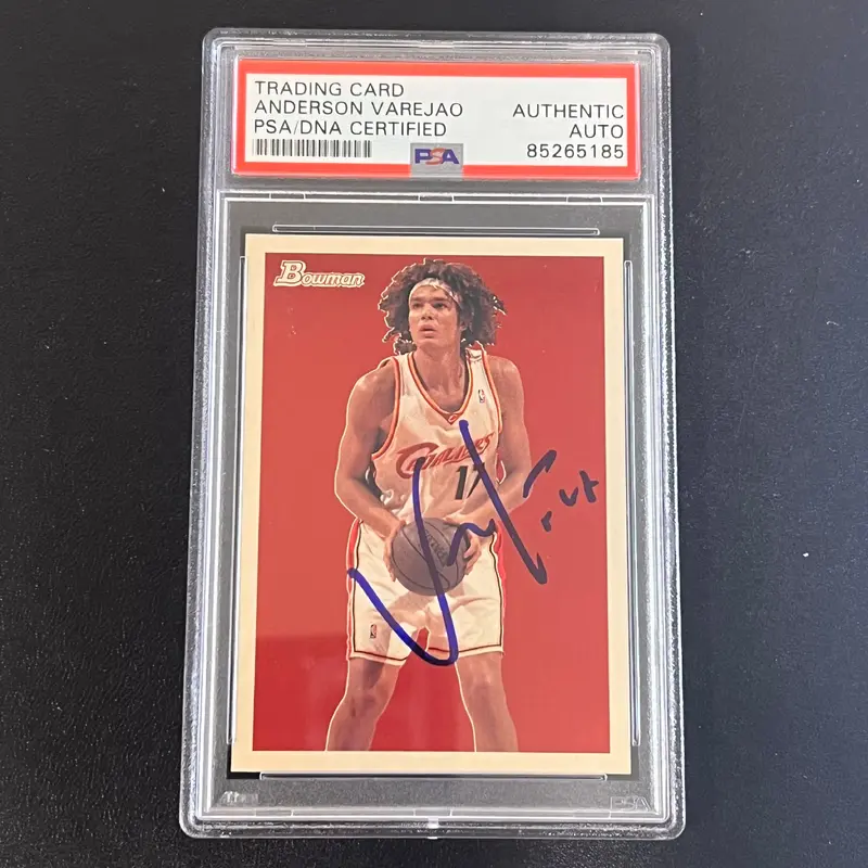 2009 Topps #15 Anderson Varejao Signed Card AUTO PSA Slabbed Cavaliers