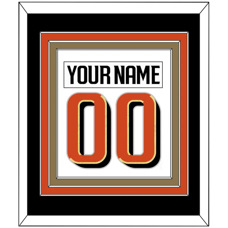 Anaheim Nameplate & Number (Back) Combined - Road White - Triple Mat 3