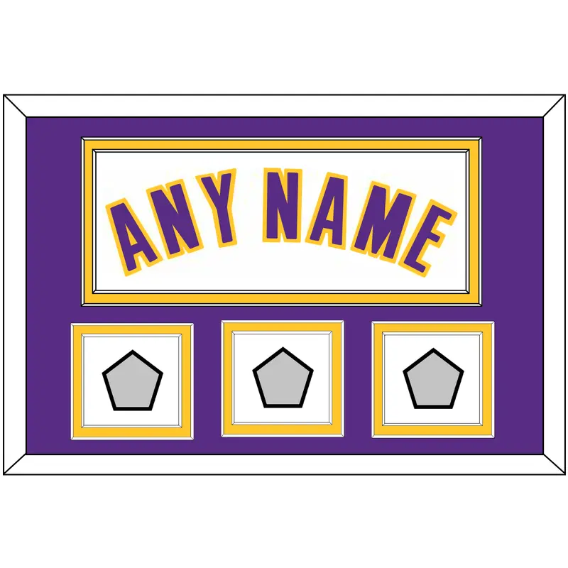 Los Angeles Name & 3 Trophy Patches - Alternate White (2002-2018) - Double Mat 3